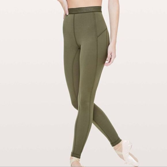 Lululemon Principal Dancer Golden Lining High Rise Tight Armory 28” Size 4 - Picture 2 of 10